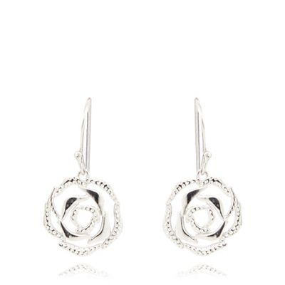 Sterling silver rose earrings